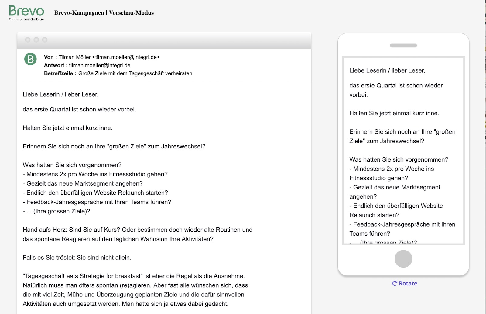 Vorschau barrierefreie Email